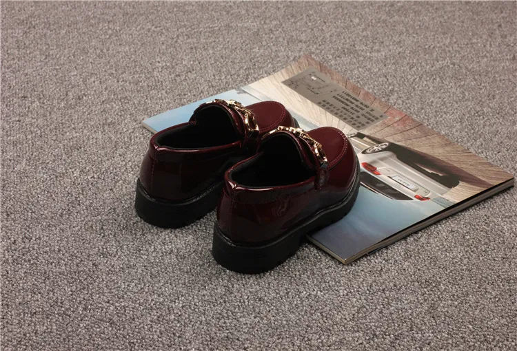 Mocassini da infilare in pelle verniciata per bambini, stile britannico, per bambine e ragazzi, taglie di scarpe da esibizione per studenti_voghion.com