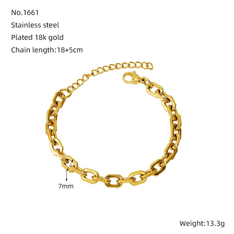 Eenvoudige stijl effen kleur 304 roestvrijstalen armbanden in bulk_voghion.com