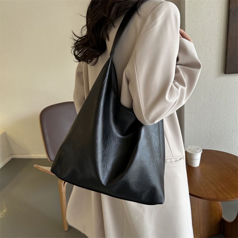 Weiche PU-Lederqualität Unterarmtasche Vintage Umhängetasche Pendler Grosse Handtasche Damen Vielseitige Tragetasche_voghion.com