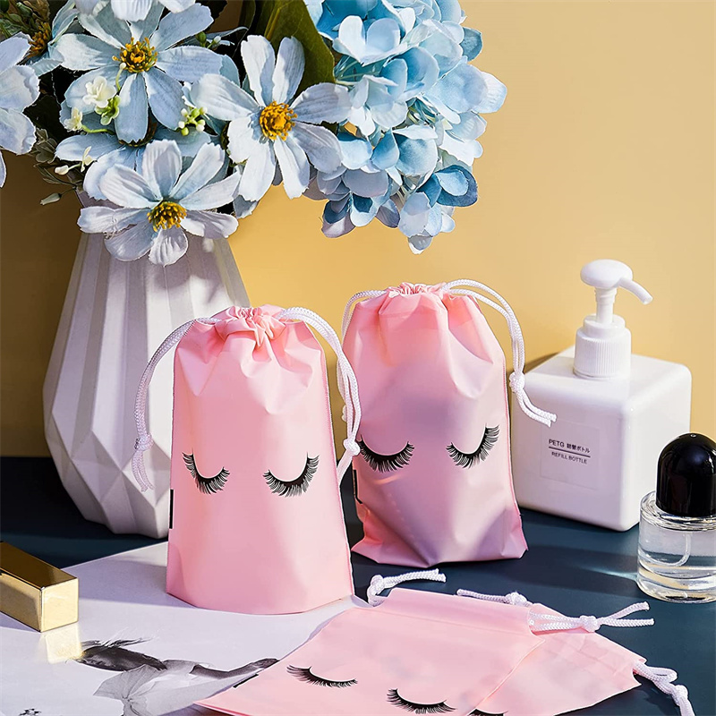 Lot de 30 sacs de soins pour cils en plastique avec cordon de serrage, trousse de toilette, trousse de maquillage, cosmétique, fournitures de beauté de voyage, emballage cadeau_voghion.com