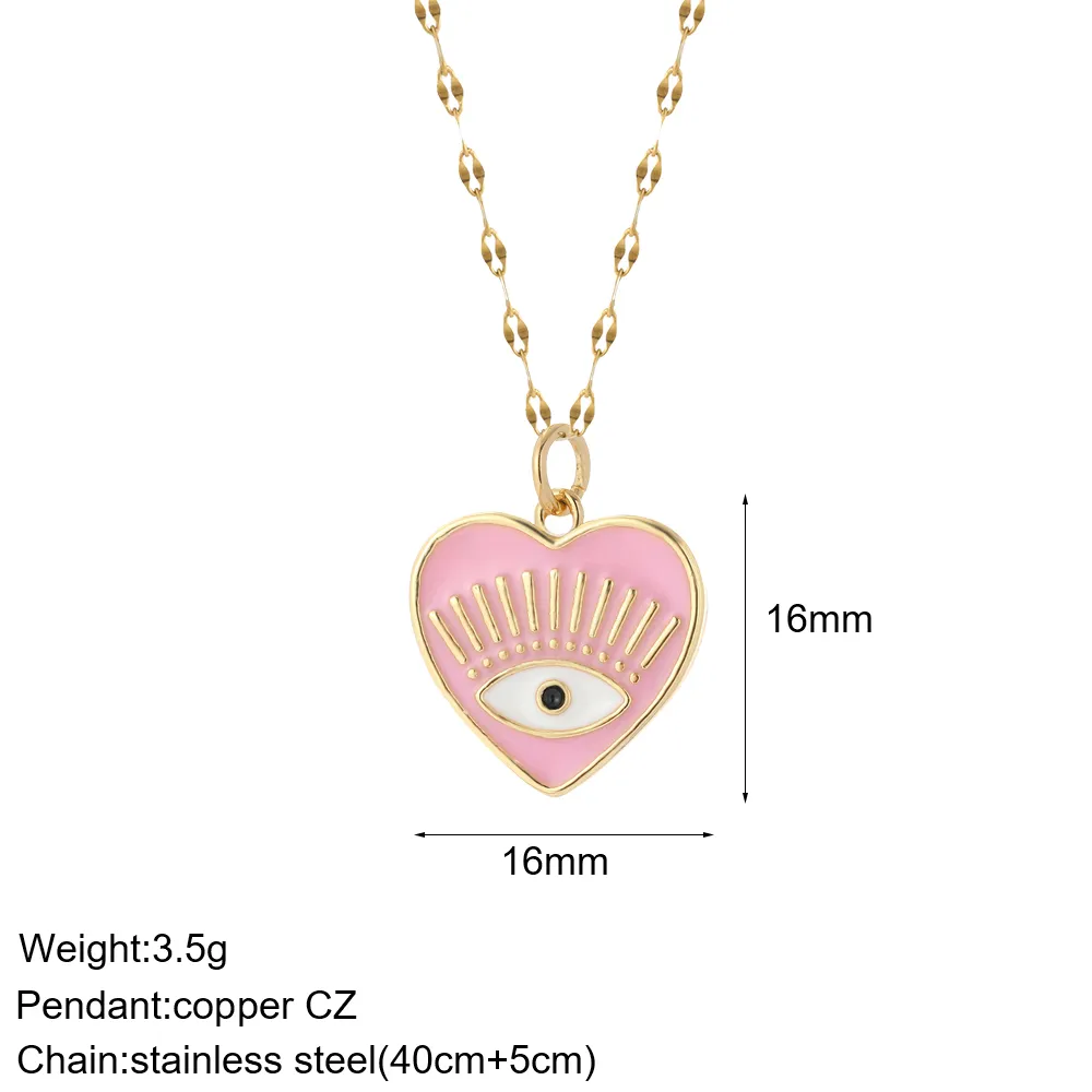 Anhänger Halsketten Mode Türkisches Auge Böses Blaues Herz Liebe Halskette Für Frauen Mädchen Zierlicher Choker Frau Glücksschmuck_voghion.com