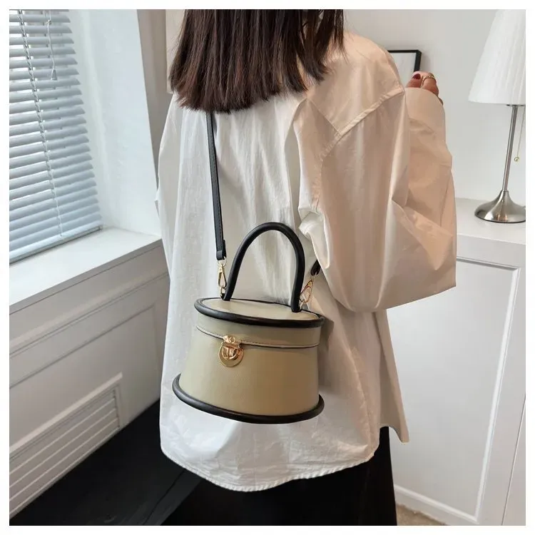 Borse a tracolla firmate per donna, semplici, alla moda, con chiusura a scatto, a tracolla e a secchiello per il tempo libero_voghion.com