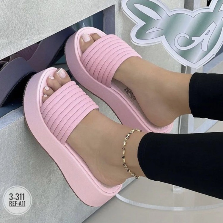 Matsuke Hausschuhe mit dicker Sohle, große Candy-Strandsandalen für Damen_voghion.com
