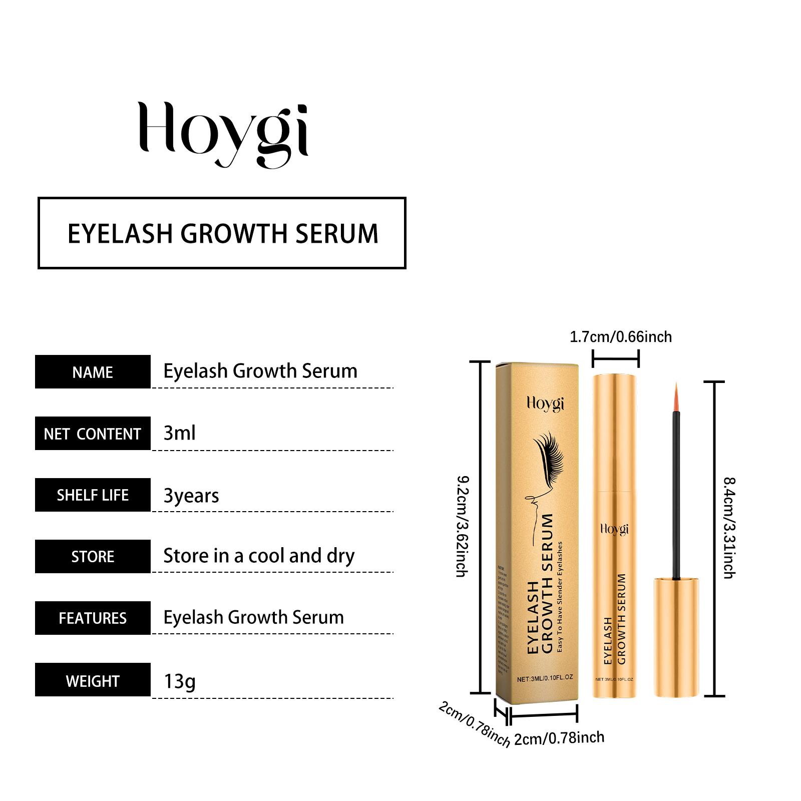 Hoygi Gentle Nourishing Mascara Natuurlijke krul Langdurige formule die niet uitveegt Met definiërende borstel Voor dagelijks gebruik_voghion.com
