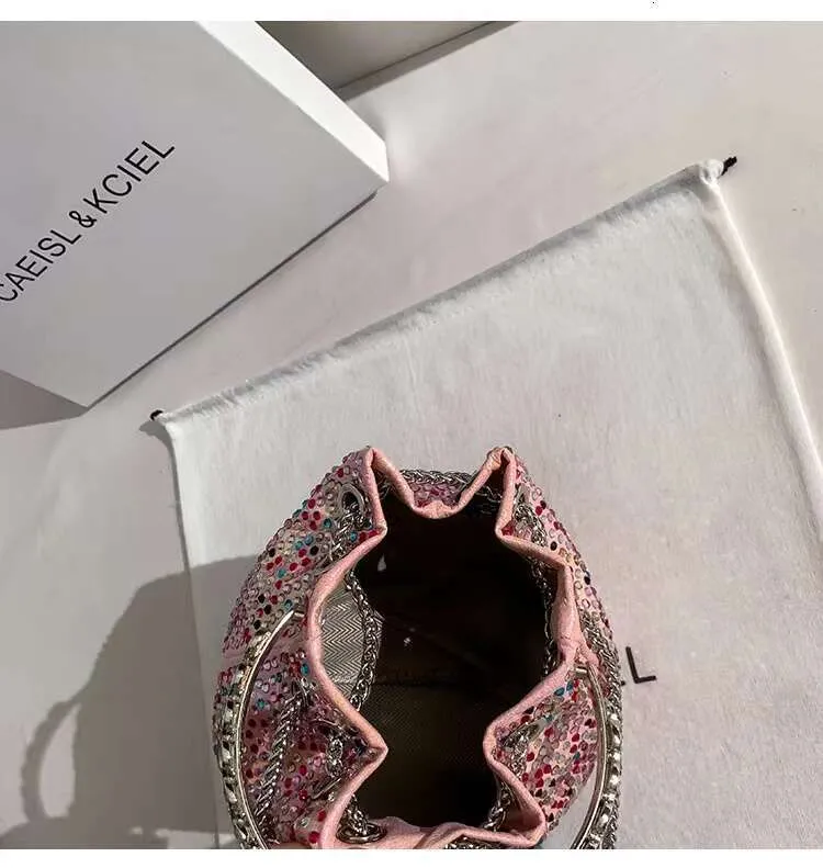 Krystalskinnende Dias Metal Ringhåndtag Kvinder Håndtaske Aften Bryllupsfest Clutch Pung Skuldertaske_voghion.com