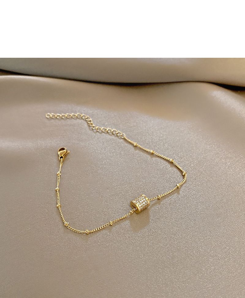 Elegant Simple Classic Style Geometric Titanium Steel Inlay Zircon Bracelets 1 Piece_voghion.com