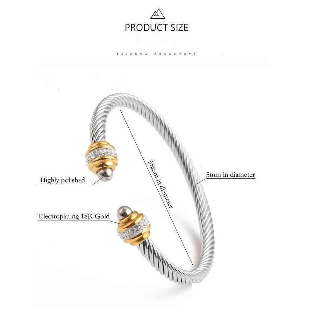 Gemstone Twisted Cuff Bracelet Silver Platinum Plated Unisex_voghion.com