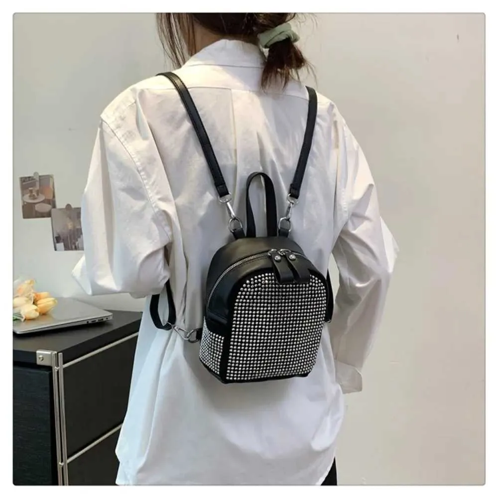 Zaino da donna in PU, piccolo, per ragazze adolescenti, alla moda, per il tempo libero, con cerniera, borsa a tracolla, zaino ad alta capacità, per donne, mini scuola_voghion.com