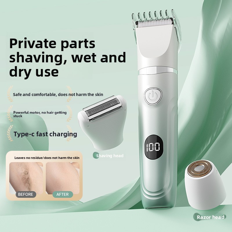 Women's 3-in-1 Electric Shaver - Digital Display Epilator For Intimate, Armpit & Leg Hair Trimming_voghion.com