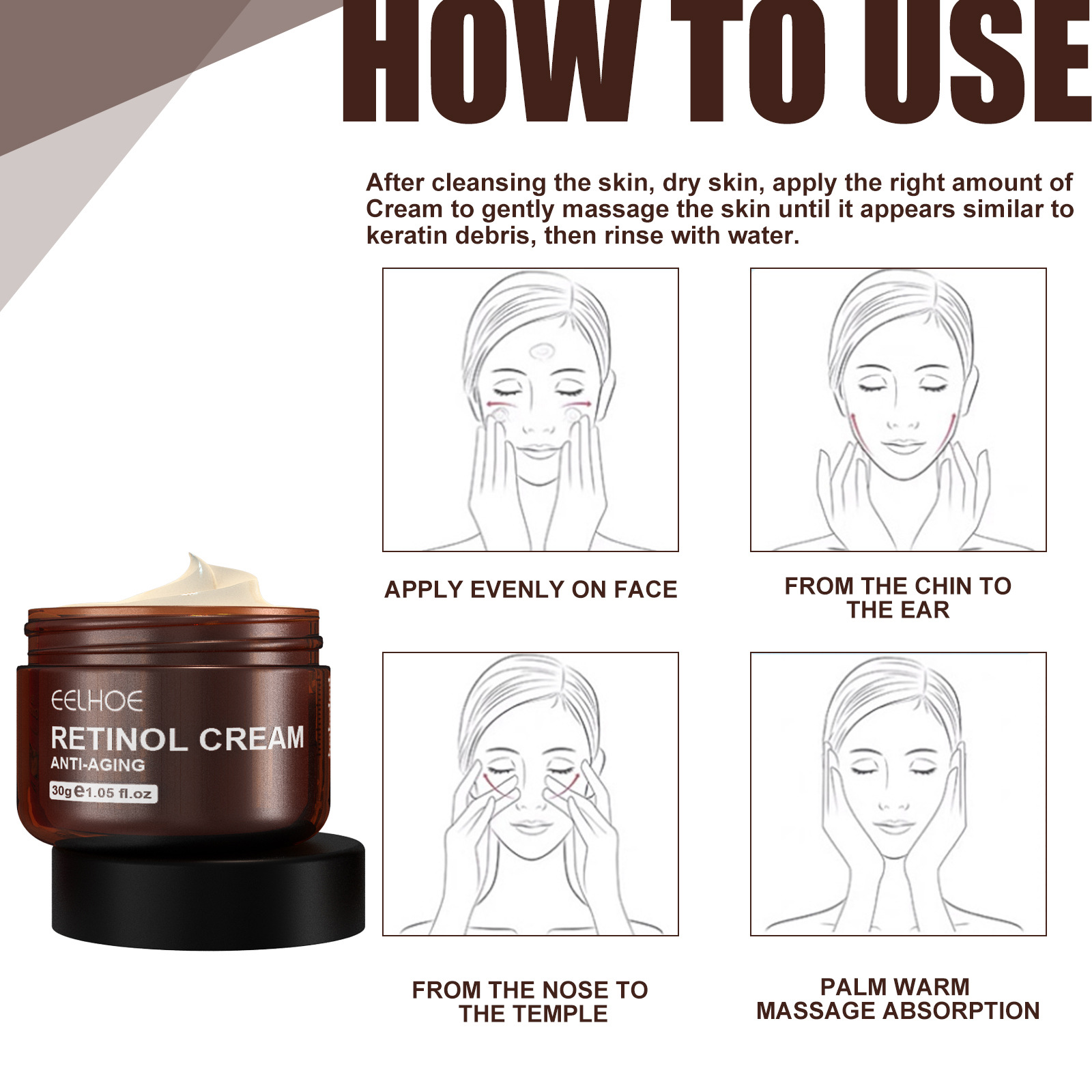 EELHOE crème visage rétinol Anti-âge rides Lifting ton éclaircissant hydratant visage raffermissant crème de soin de la peau_voghion.com