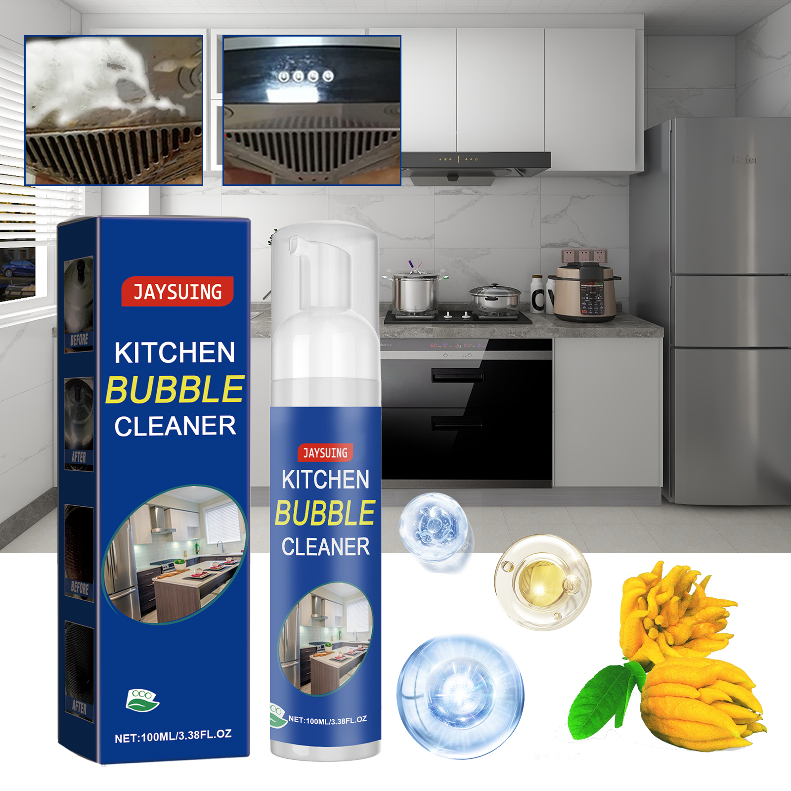 Jaysuing Grease Cleaning, Kitchen Cleaning, Foam Cleaner, Heavy Grease Cleaning On Kitchen Stove, Kitchenware Removal Of Stains, Dirt And Rust_voghion.com