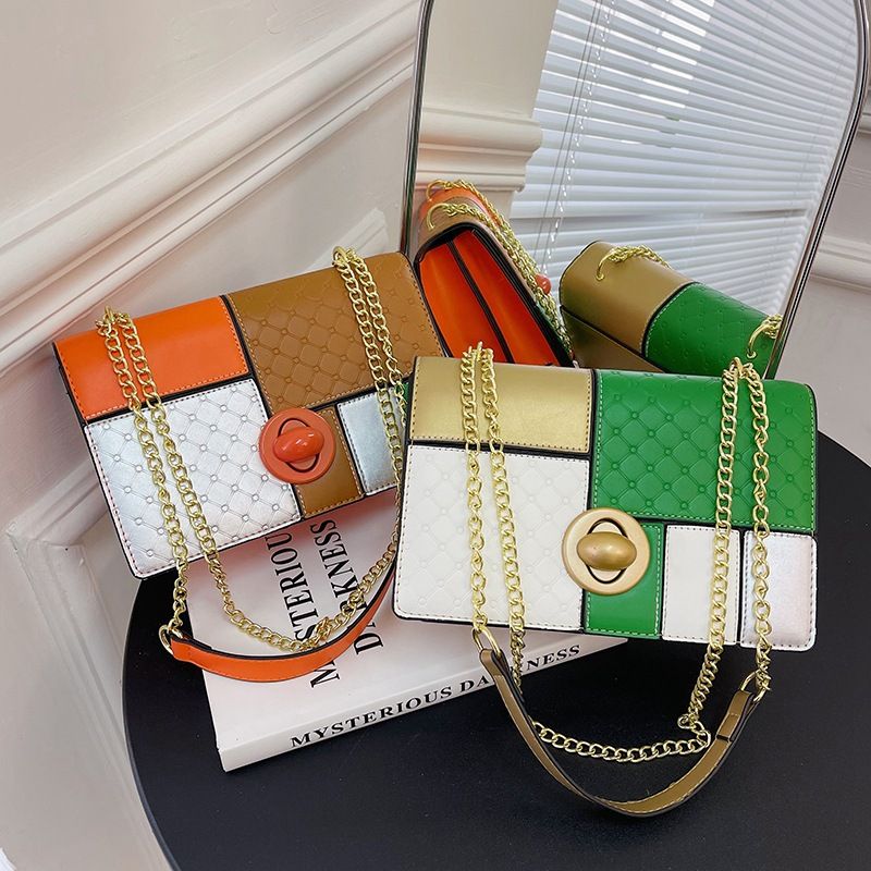 High-End-Tasche für Damen 2023 neue modische Schulter-Umhängetasche Kontrastfarbennähte große Kapazität kleine_voghion.com
