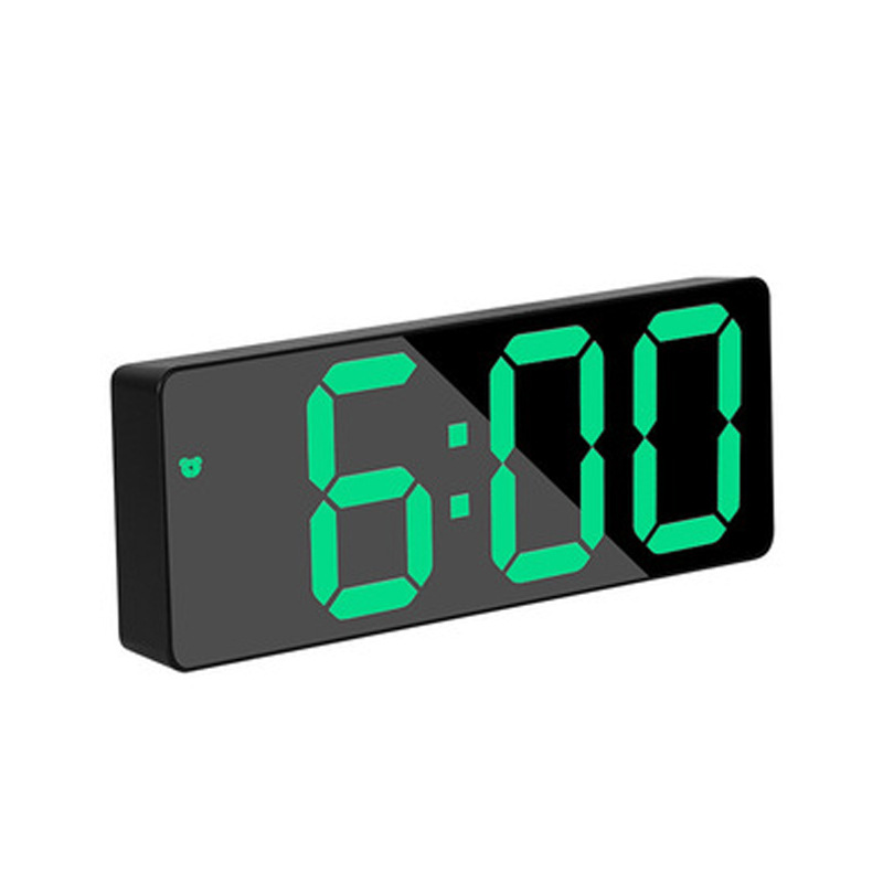 LED Speil Bordklokke Digital Alarm Snooze Display Tid Desktop Elektroniske bordklokker Bordklokke_voghion.com