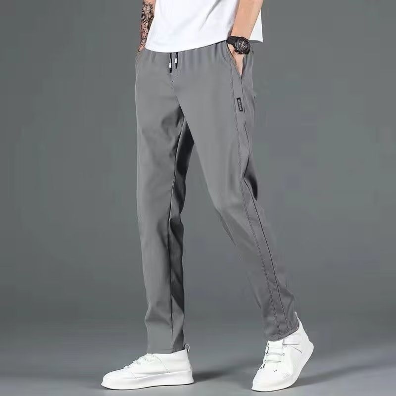 Eisseidenhose für Herren, trendige, lockere, atmungsaktive, Hose, lässige Stappy-Hose im koreanischen Stil, schmal_voghion.com