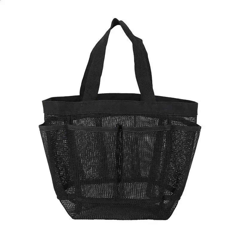 1 sac de voyage pour femme, grande capacité, noir, en maille, pour maquillage, trousse de toilette, organisateur de lavage, étui portable_voghion.com