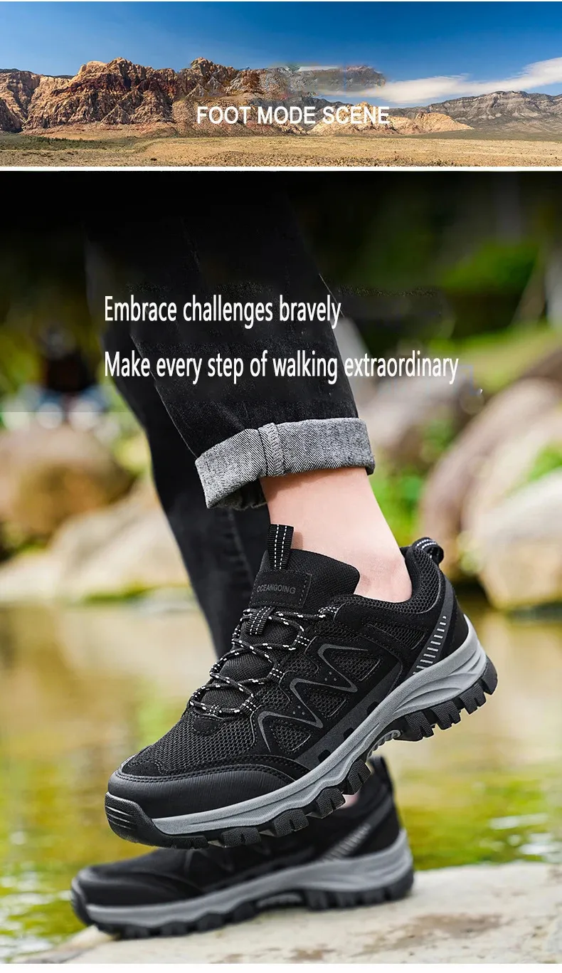Comfortable Lightweight Hiking Shoes For Men Mountaineering Gear_voghion.com