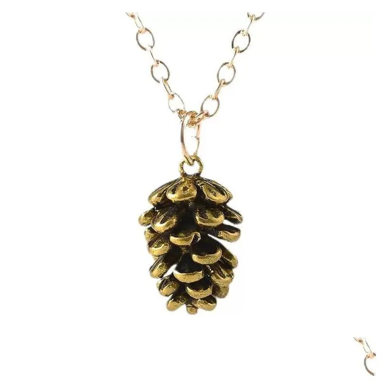 Collana con ciondolo a pigna gioiello natura per donna e uomo_voghion.com
