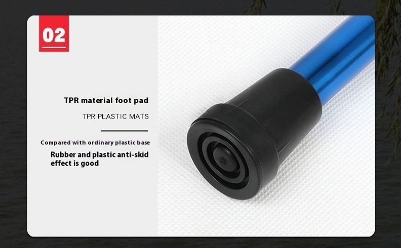 Hopfällbar resekäpp i aluminiumlegering, superlätt, bärbar käpp för äldre, halkfri teleskopkäpp för utomhusvandring_voghion.com