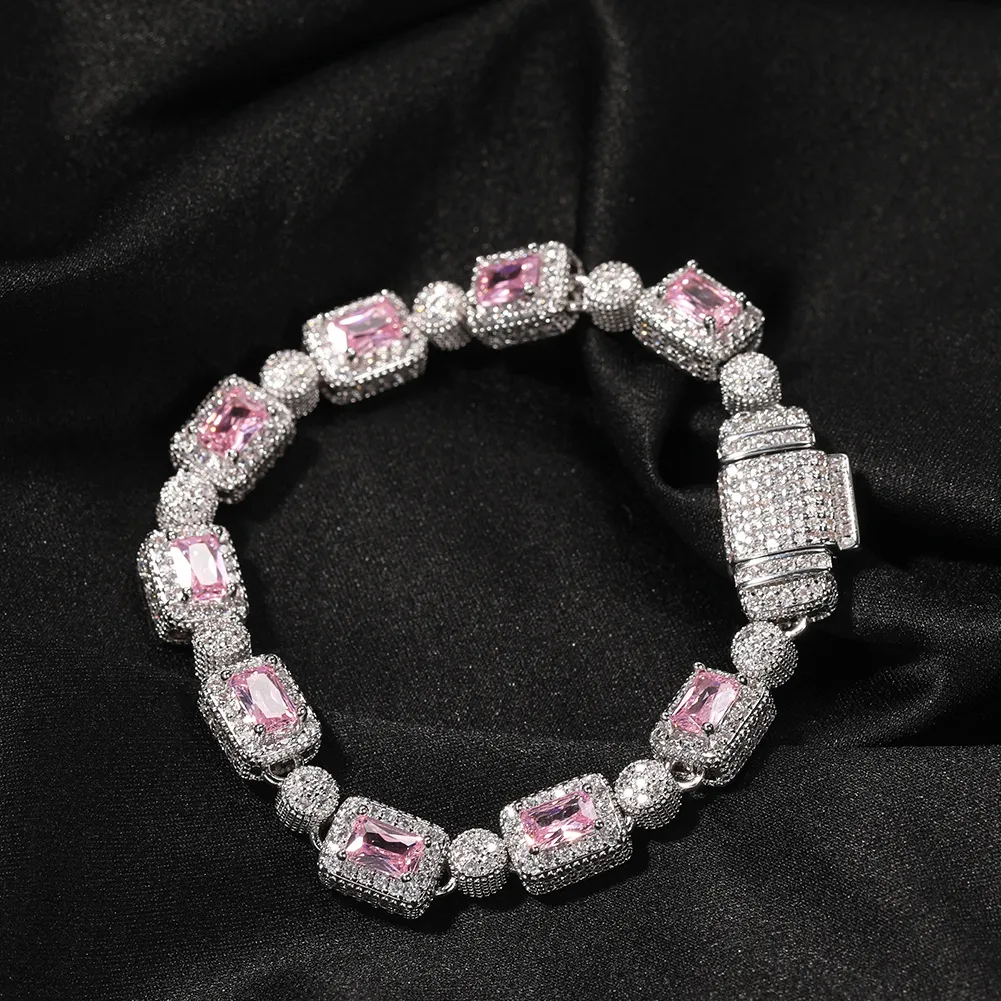 Hip Hop Koper Ingelegd Roze Zirkoon Tennis Armband Mannen Vrouwen Dia Gemengd 7inch 8inch Kristal Armbanden Sieraden Accessoires_voghion.com