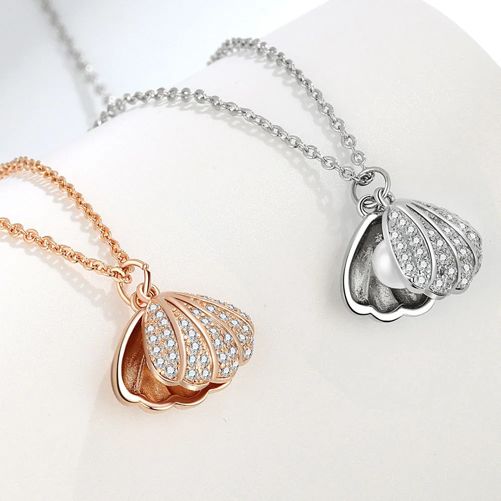 Pearl Shell Pendant Necklace Simple Temperament Jewelry_voghion.com