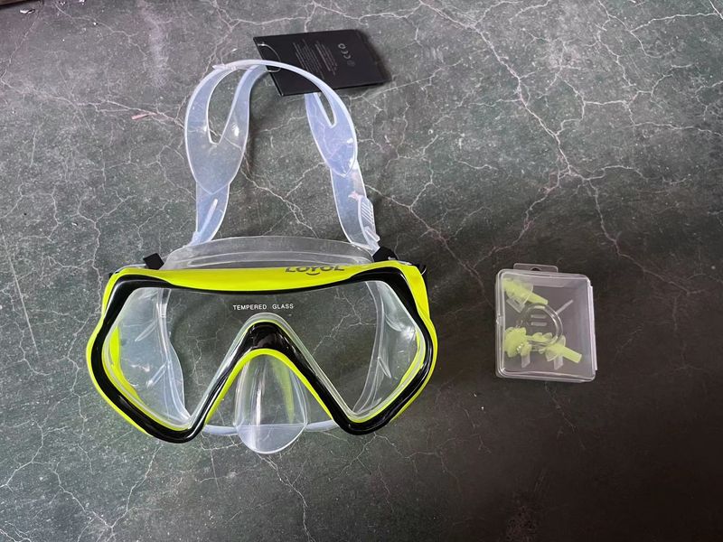 Schnorchel fir Erwuessener a Kanner, zwee Sätz vun High-Definition Anti-Niwwel Tauchen, Nuesklammer Ouerrostëpsen, Professionell Schwammbrëll_voghion.com