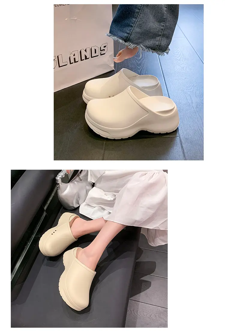 Women's Double Layer Thick Soled Mules Arch Support Slippers_voghion.com