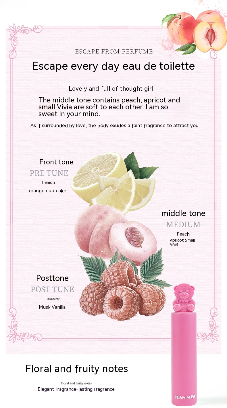 Parfum durable pour femme, crème glacée, ours de dessin animé, nouvelle étudiante, prix compétitif, rouge net_voghion.com