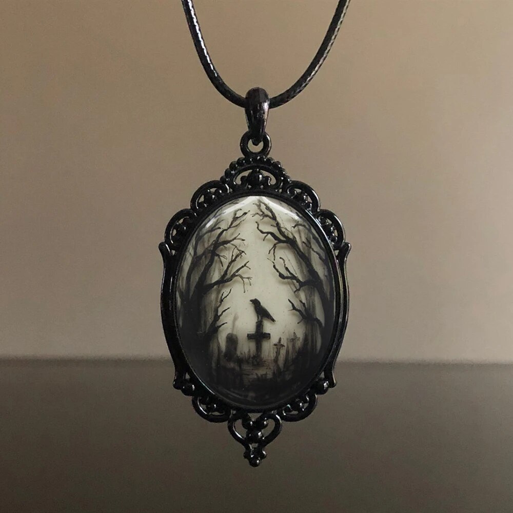Collana con ciondolo a forma di farfalla con pipistrelli gotici da notte delle streghe per le donne, con vampiro, in rilievo, accessori per gioielli da streghe, collo vintage, maturo_voghion.com