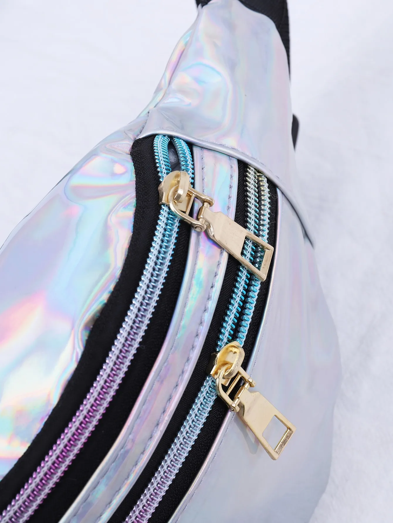 Holografische Gürteltasche, Hologramm-Tasche, wasserdicht, glänzend, Laser-Gürteltasche, verstellbarer Gürtel, Sport-Gürteltasche in Metallic-Farbe_voghion.com