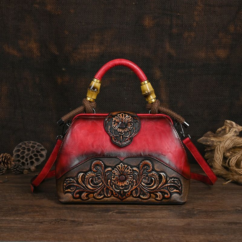 2024 Vintage Schulter Umhängetaschen Spleißen litche geprägte Handtasche für Damen Geschenk Geldbörse PU Leder_voghion.com