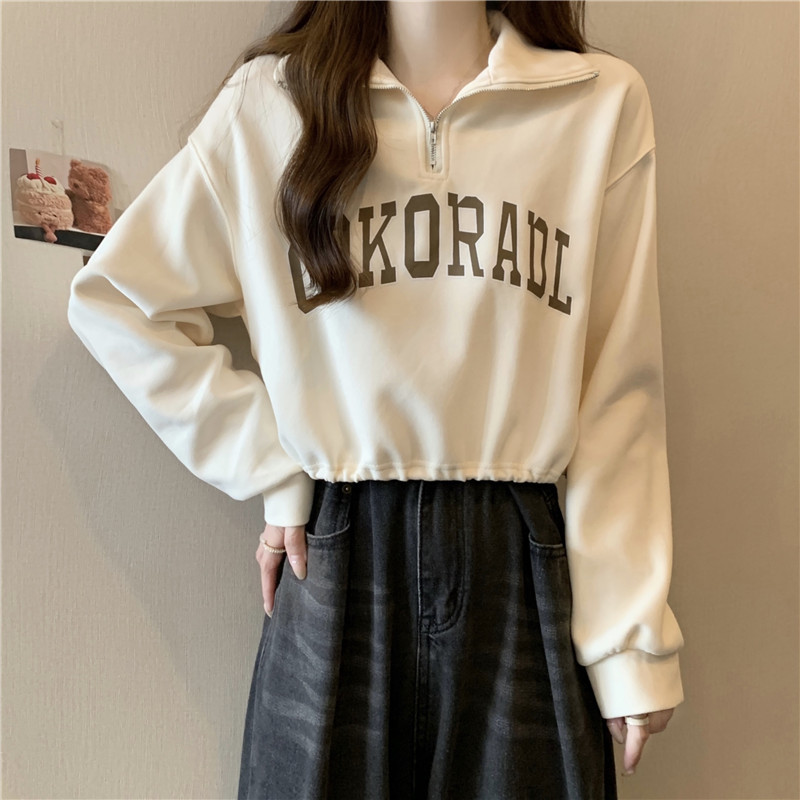 Half-zip Polo Sweatshirt For Women, Loose Fit Autumn Pullover_voghion.com