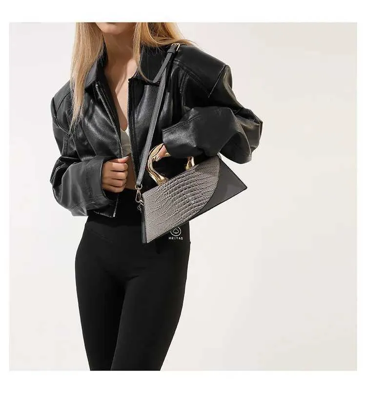 Solid Alligator Pattern Shoulder Bag For Women Designer Style_voghion.com