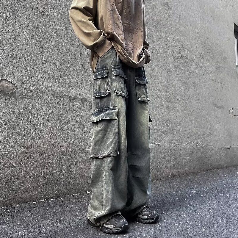 Calça cargo masculina estilo americano estilo vibe, estilo cargo ..._voghion.com