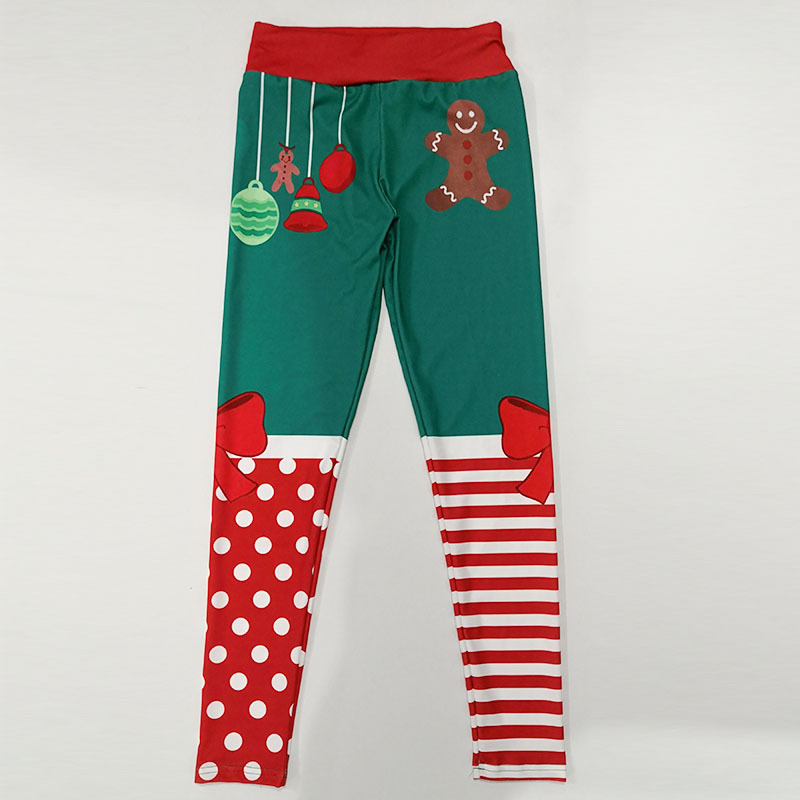 Pantaloni a matita da donna con leggings sportivi a vita alta con stampa natalizia stile hot che sollevano i fianchi_voghion.com