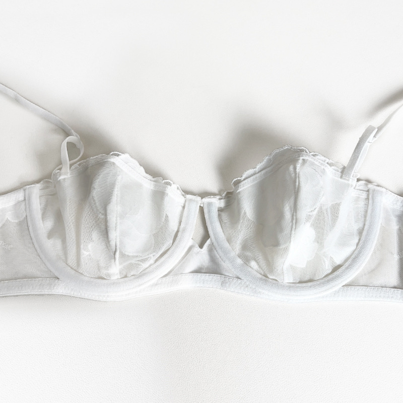 Roupas femininas Nova lingerie estilo francês sexy rosa bordado renda roupa íntima seios grandes emagrecimento anti-flacidez sutiã tamanho grande_voghion.com