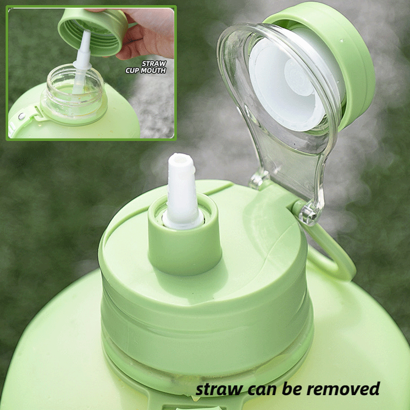 Bottiglia d'acqua sportiva da 2460 ml con cannuccia, grande capacità, fitness con bilancia, bollitore con gradiente, bottiglia d'acqua portatile in plastica per esterni_voghion.com