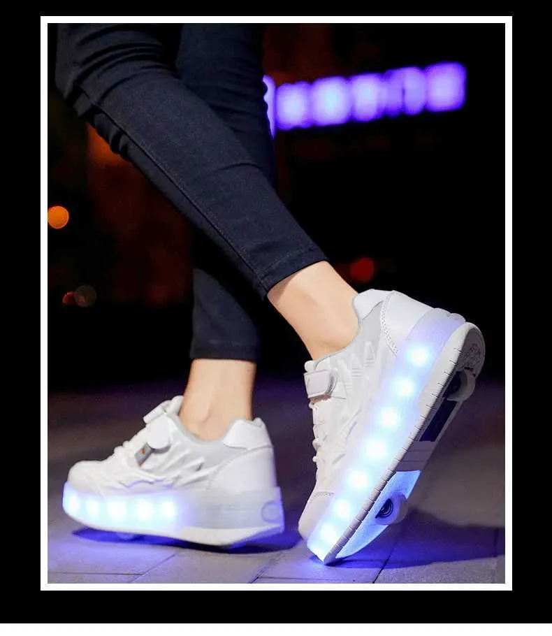 Düz Paten Erkek Kız Yanıp Sönen Işıklar İki Tekerlekli Paten Ayakkabı Led Işıklı Işıklı Spor Ayakkabılar Açık Hava Günlük Ayakkabılar_voghion.com