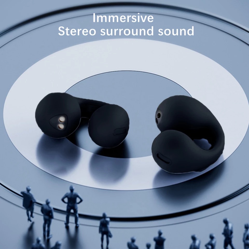 TWS bone conduction headset Bluetooth headset Sports headset waterproof, hi fi stereo microphone noise reduction_voghion.com
