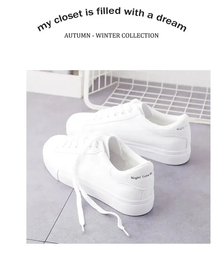 Dames Sport Mode Ademend Gevulkaniseerd Pu Leer Platform Witte Veter Casual Schoenen atos Onbedrukt Goed Product_voghion.com