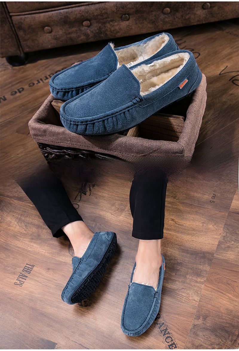 501-3 Wanter Männer Bean Cotton Driving Low-Top Mid-Mouth Flip-On waarm flaach Casual Liederschuhe mat Veet_voghion.com