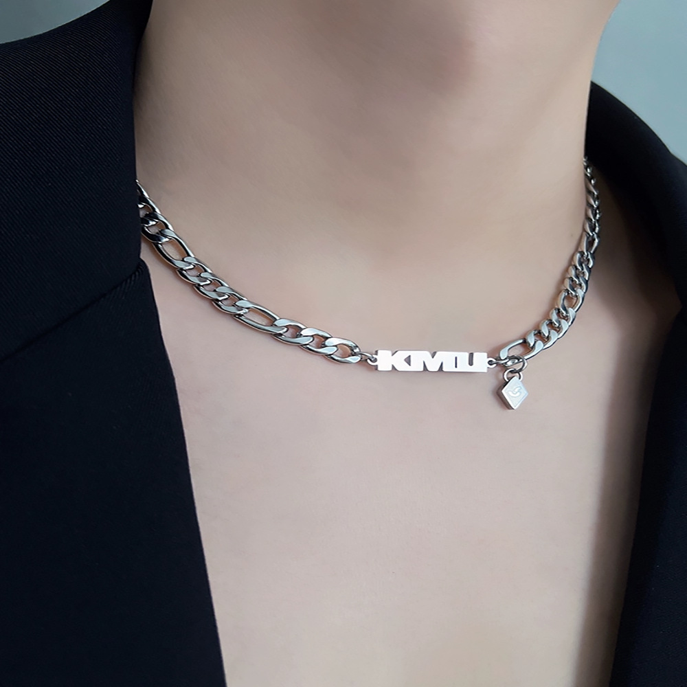 Stainless Steel Cuban Chain Necklace For Men Trendy Splicing_voghion.com