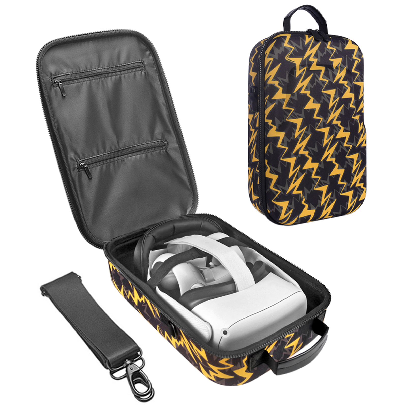 Hart EVA Reesbeutel fir Oculus Quest 2 VR Headset, portabel a praktesch Tragetasche, VR Headset Controller Accessoiren_voghion.com