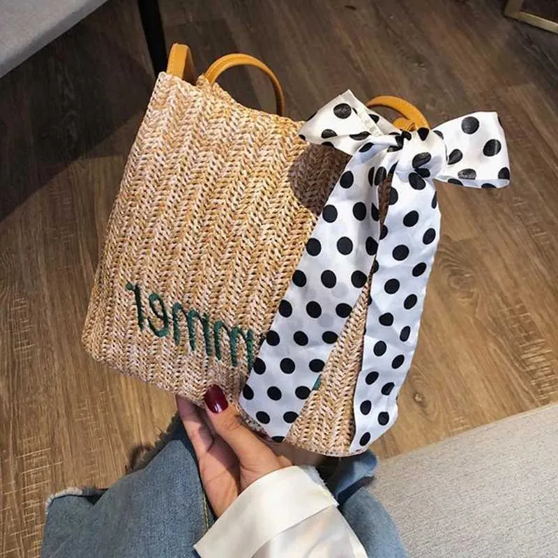 Borsa a secchiello e borsa tote intrecciata donna mare estiva_voghion.com