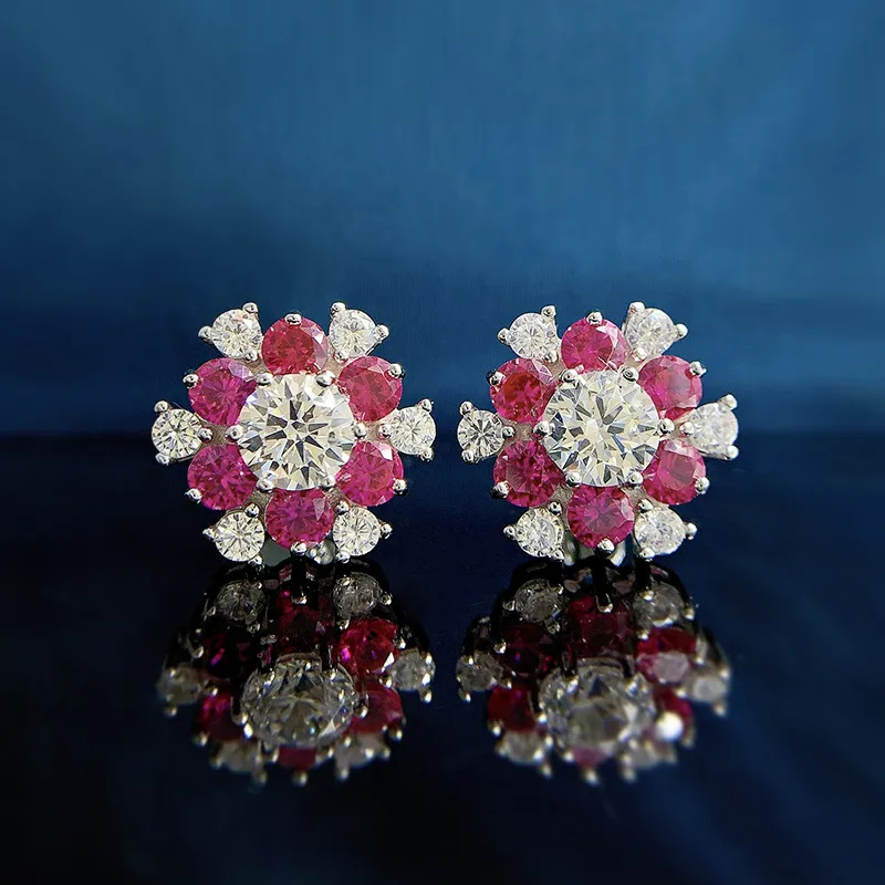 Snow wer Orecchini a bottone con diamanti e smeraldo 100% veri orecchini da sposa in argento sterling con promessa per donne, gioielli da sposa e feste_voghion.com