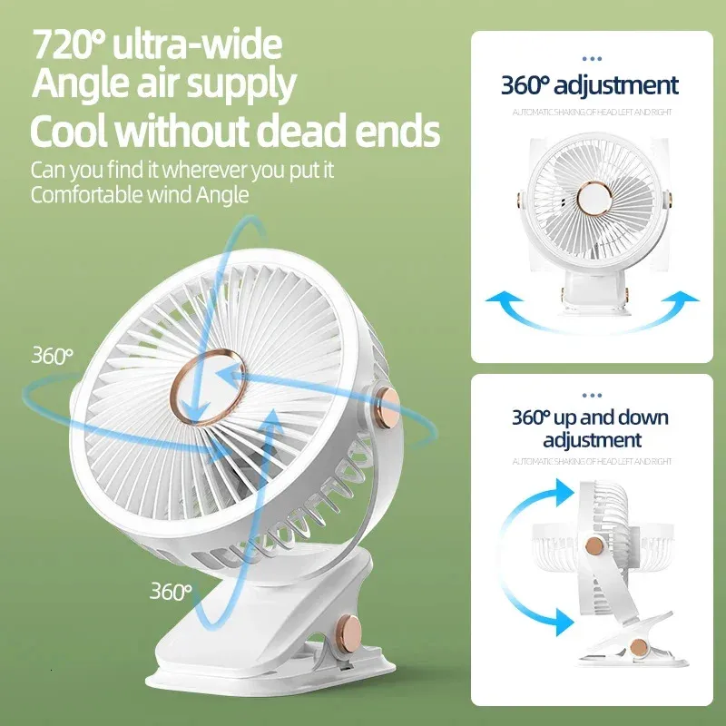 FOGOMOVE 8000mAh Camping Rechargeable Desktop Portable Air Circulator Wireless Ceiling Electric With LED Light Clip-on Home Fan_voghion.com