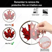 Maple Leaf Suncatcher, 8"x8" Round Acrylic Sign. Spring, Everyday, Housewarming Gift. Wreath Centerpiece, Window/Porch/Wall/Home/Garden Decor._voghion.com
