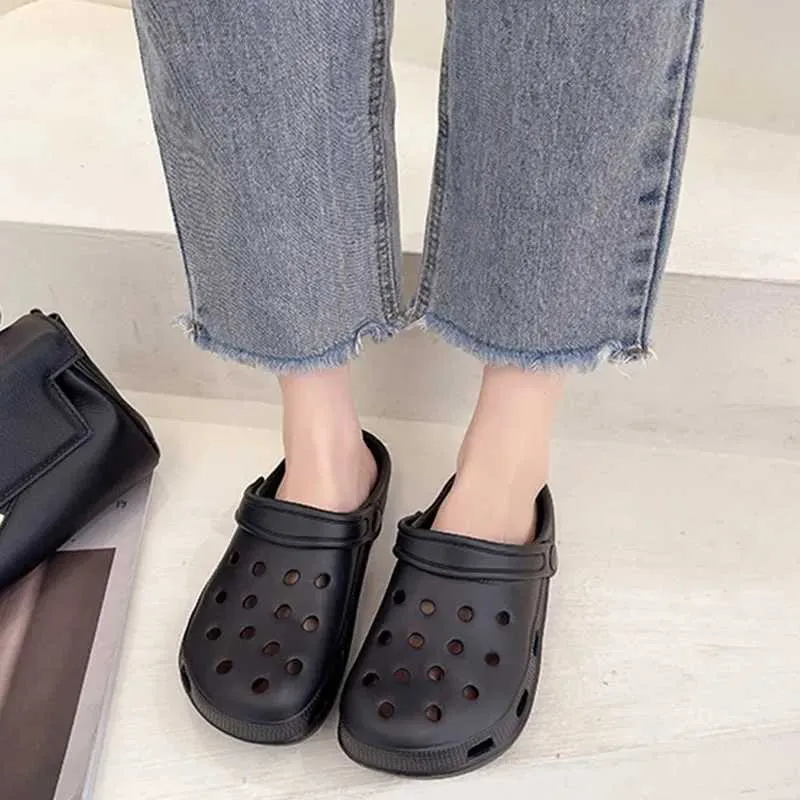 Módní nepromokavé pantofle pro ženy, letní venkovní pantofle, měkká podrážka, zahradní boty, vnitřní kojící dřeváky, sandály S60711_voghion.com