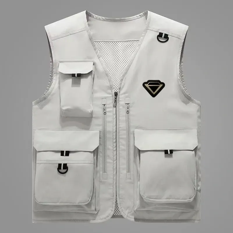 Herren Ves Designer Oberbekleidung Sommer Outdoor Freizeit Multi Pocket Versaile Dünn Sweehear V-Ausschnitt Vess Mode_voghion.com