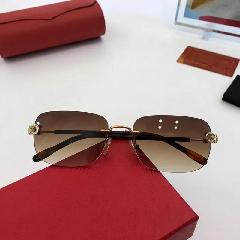 Sonnenbrillen mit Sehstärke CT0302S Trendy Sonnenbrille Rahmenloses Metall Quadratischer Rahmen Ornamental Ins Net Rot Gleiche Männer und_voghion.com