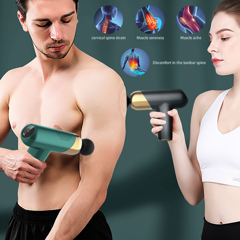 Tragbares Körper-Schulter-Nacken-Massagegerät, professionelle Tiefenmuskelmassagepistole, Schmerzlinderung, Körperentspannung, Faszienpistole für zu Hause_voghion.com